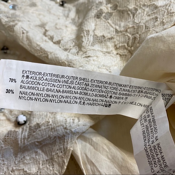 ✨HP✨ NWOT Zara Chandelier Ivory Cream Jewel Beaded Embellished Skirt Sz Small - Picture 8 of 11